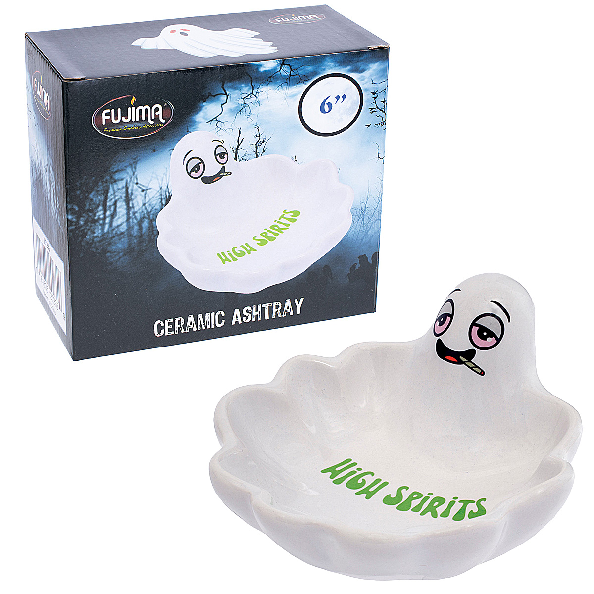 Fujima Ghosty High Spirits Ceramic Ashtray (LT235) | 6 inches product image